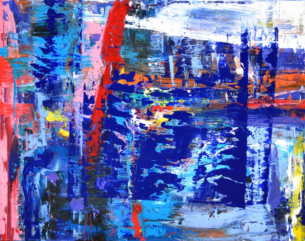 “Refractions of Silence” abstract painting – contemporary fine art artwork expressing silence, reflection, and depth through refracted forms and restrained abstraction.