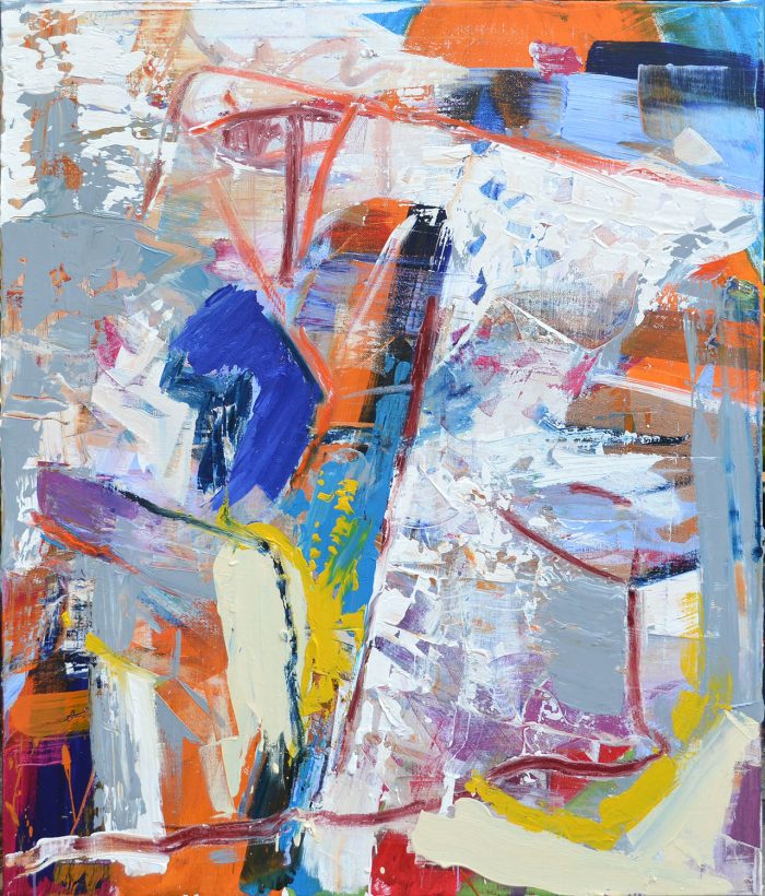 Fragmentation of Time, 2025, 100 x 80 cm, oil on canvas Abstract painting ‘Fragmentation of Time’ by artist Borko Petrovic — a human figure composed of fragments, depicted with bold textures and thick impasto brushstrokes