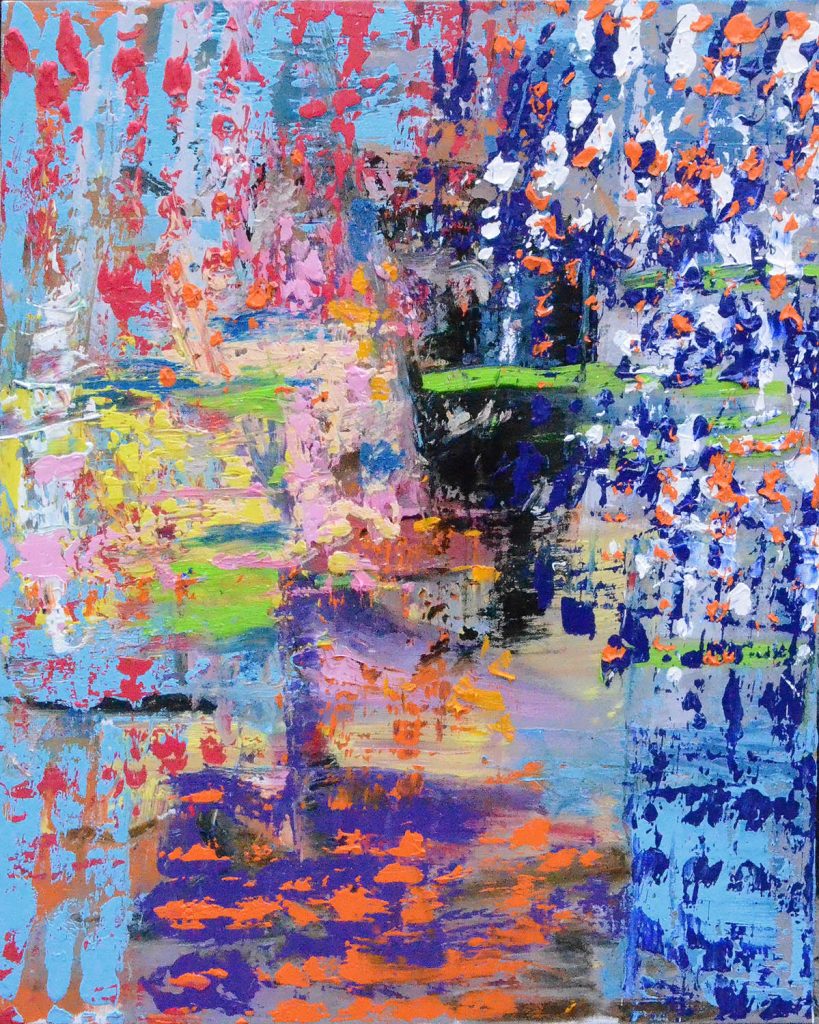 Portrait painting ‘Portrait AI / Homo Digitalis’ by artist Borko Petrovic — a richly textured, impasto portrait in a style reminiscent of Richter, capturing the essence of a human or digital persona.