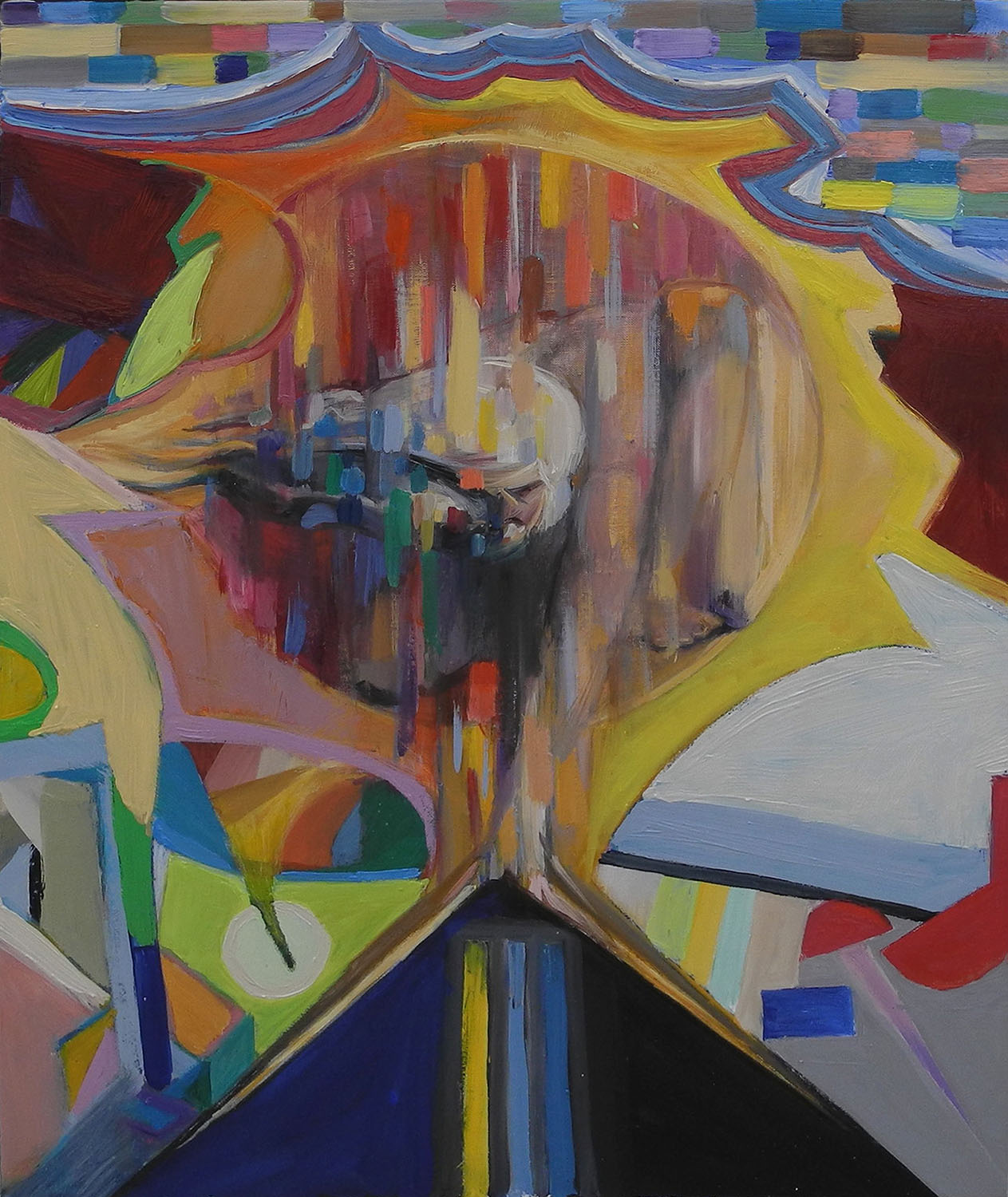 Abstract sfumato painting ‘A Study Based on The Ancient of Days’ by artist Borko Petrovic — exploring the divine form and throne through flowing lines and abstract interpretation inspired by William Blake