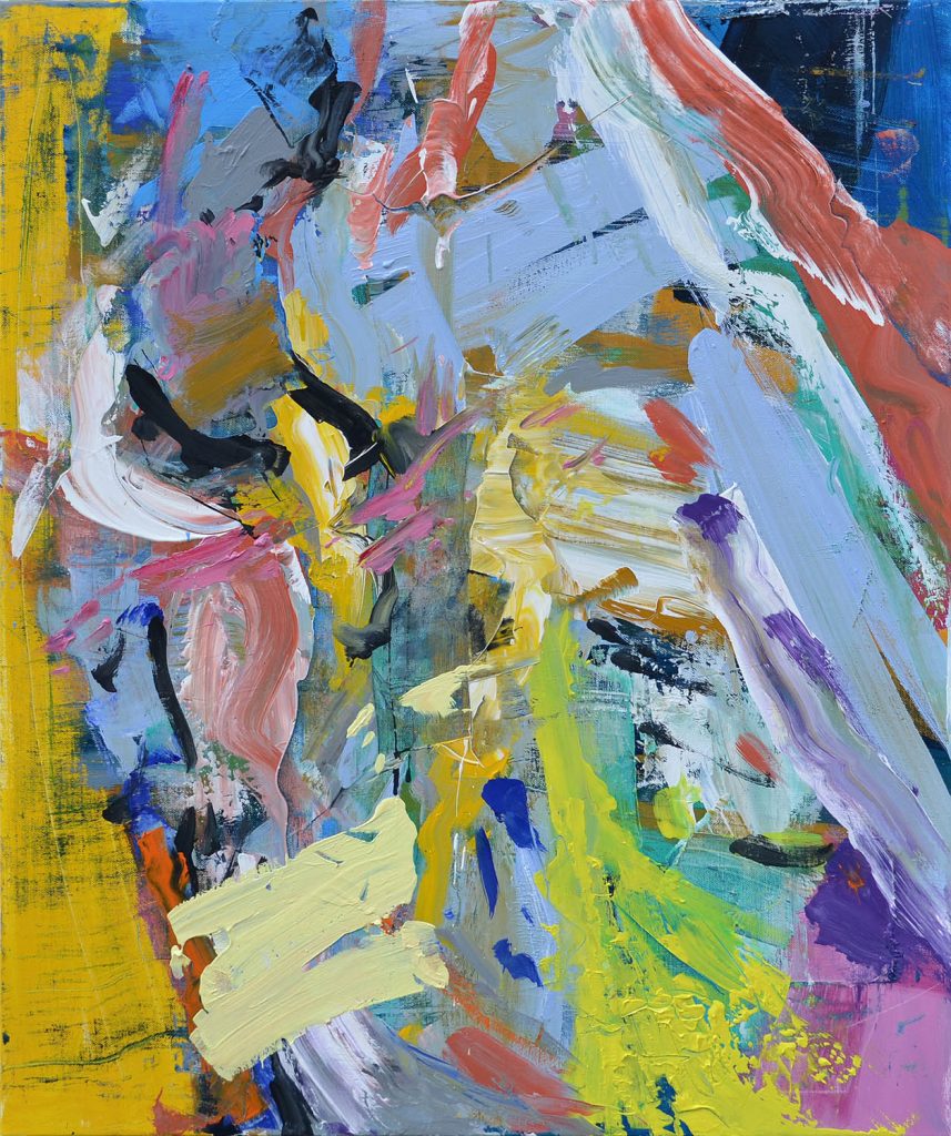 Abstract painting ‘Inner Storm’ by artist Borko Petrovic — a fully abstract composition conveying the intensity and emotion of a person in action