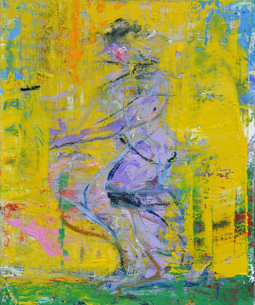 Abstract linear painting ‘Transition’ by artist Borko Petrovic — depicting movement through multiple flowing lines and abstract forms