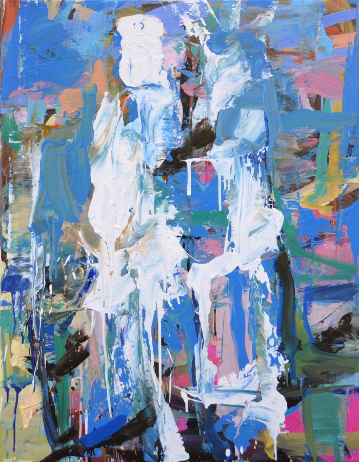 Borko Petrovic's 'Support': An investigation of lightness and stability, expressed through bold white gestural forms that emerge from a fragmented landscape of cool-toned and warm-toned oil pigments